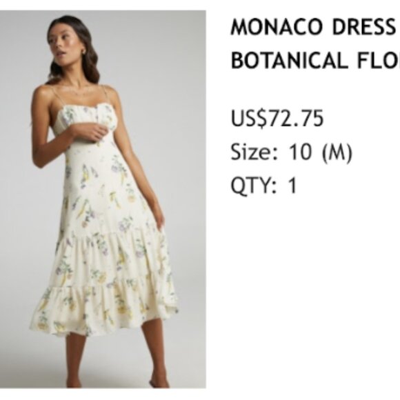 Butter Yellow Monaco Dress in Botanical Floral - Picture 1 of 5